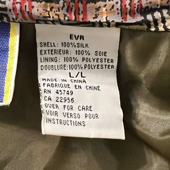 Vintage EVR Baroque Print Silk Bomber Jacket L - Picture 10 of 11